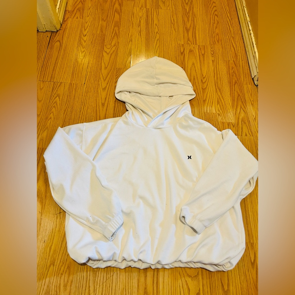 White Cropped Hurley Hoodie Sz XL